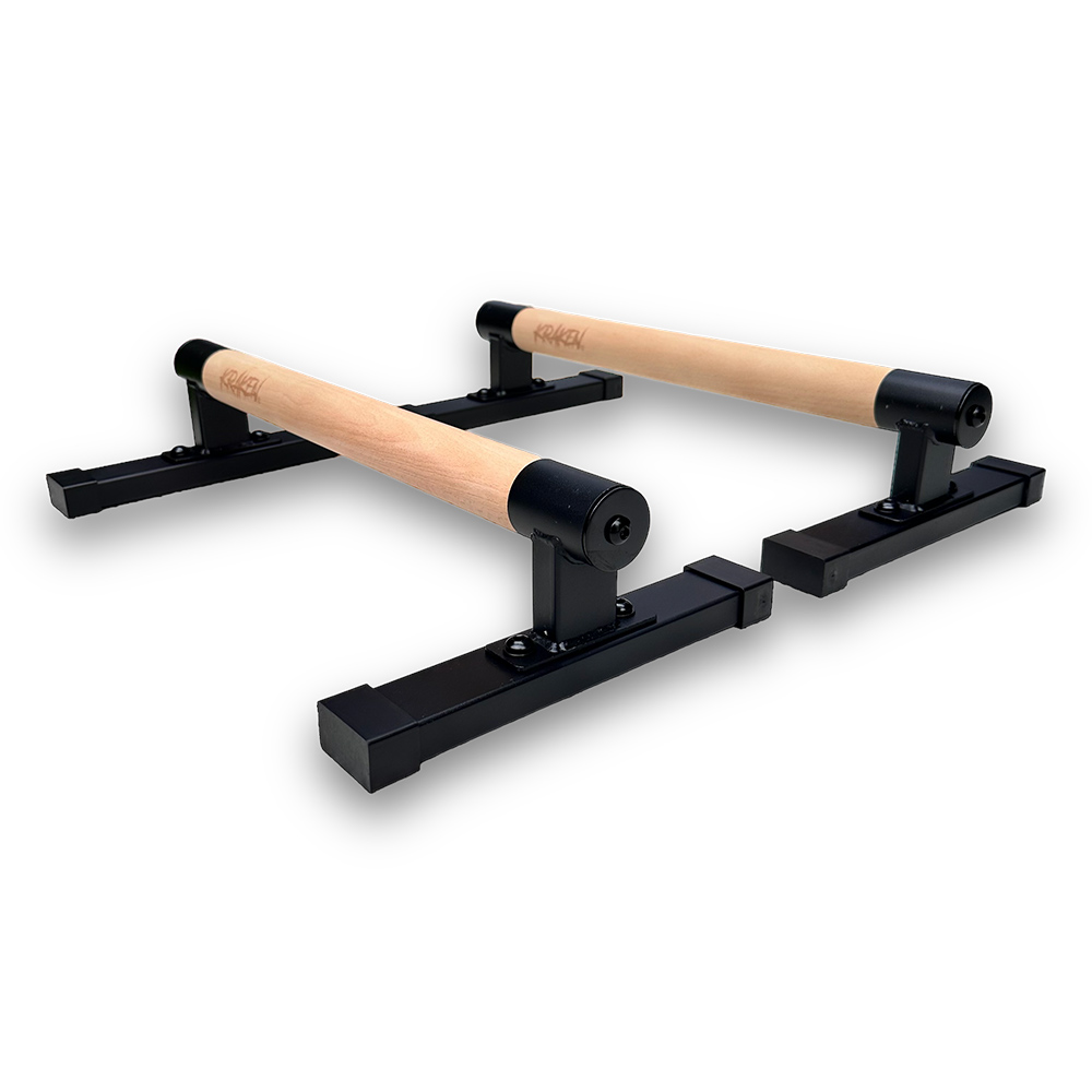 KRAKEN Parallettes Wooden Grip Push Up Bars 10 CM