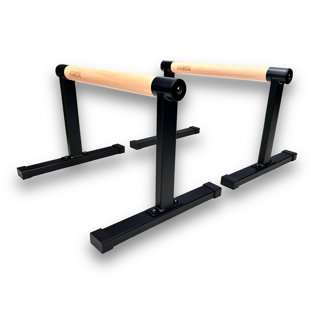 KRAKEN Parallettes Wooden Grip Push Up Bars 30 CM