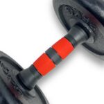 KRAKEN Cast Iron Dumbbell Set 15 KG - handgreep close up