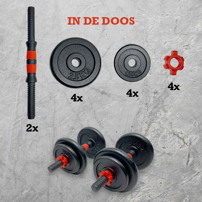 KRAKEN Cast Iron Dumbbell Set 15 KG - in de doos