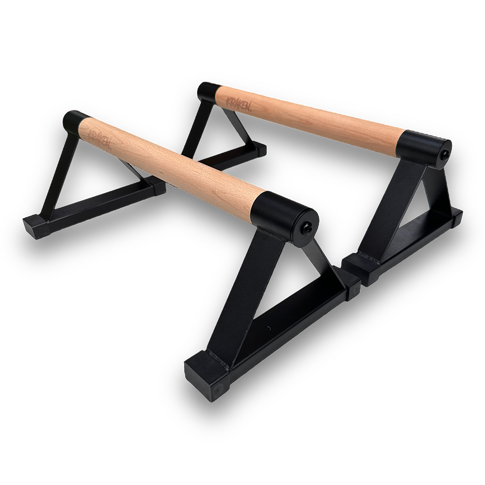 KRAKEN Parallettes Wooden Grip Push Up Bars 17 CM